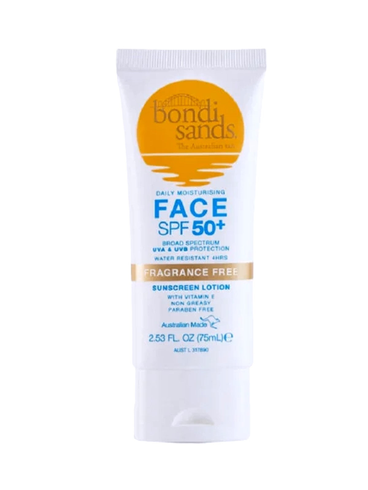 BONDI SANDS DAILY MOISTURISING FACE SPF 50+ VERY HIGH PROTECTION FRAGRANCE FREE WATER RESISTANT LOTION 75ML Main image
