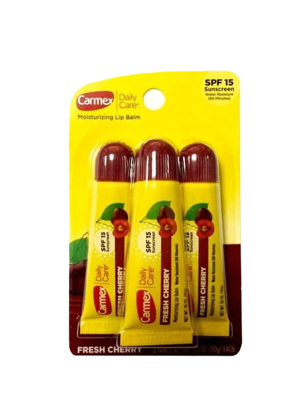 CARMEX MOISTURIZING LIP BALM SPF15 FRESH CHERRY 3 TUBES 10G EACH Main image