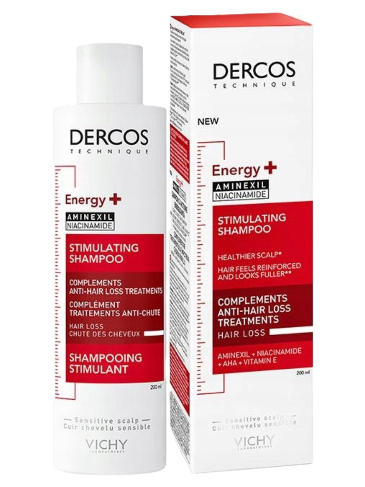 VICHY DERCOS ENERGISING SHAMPOO STUMULANT ANTI HAIR LOSS TREATMENTS 200ML Main image