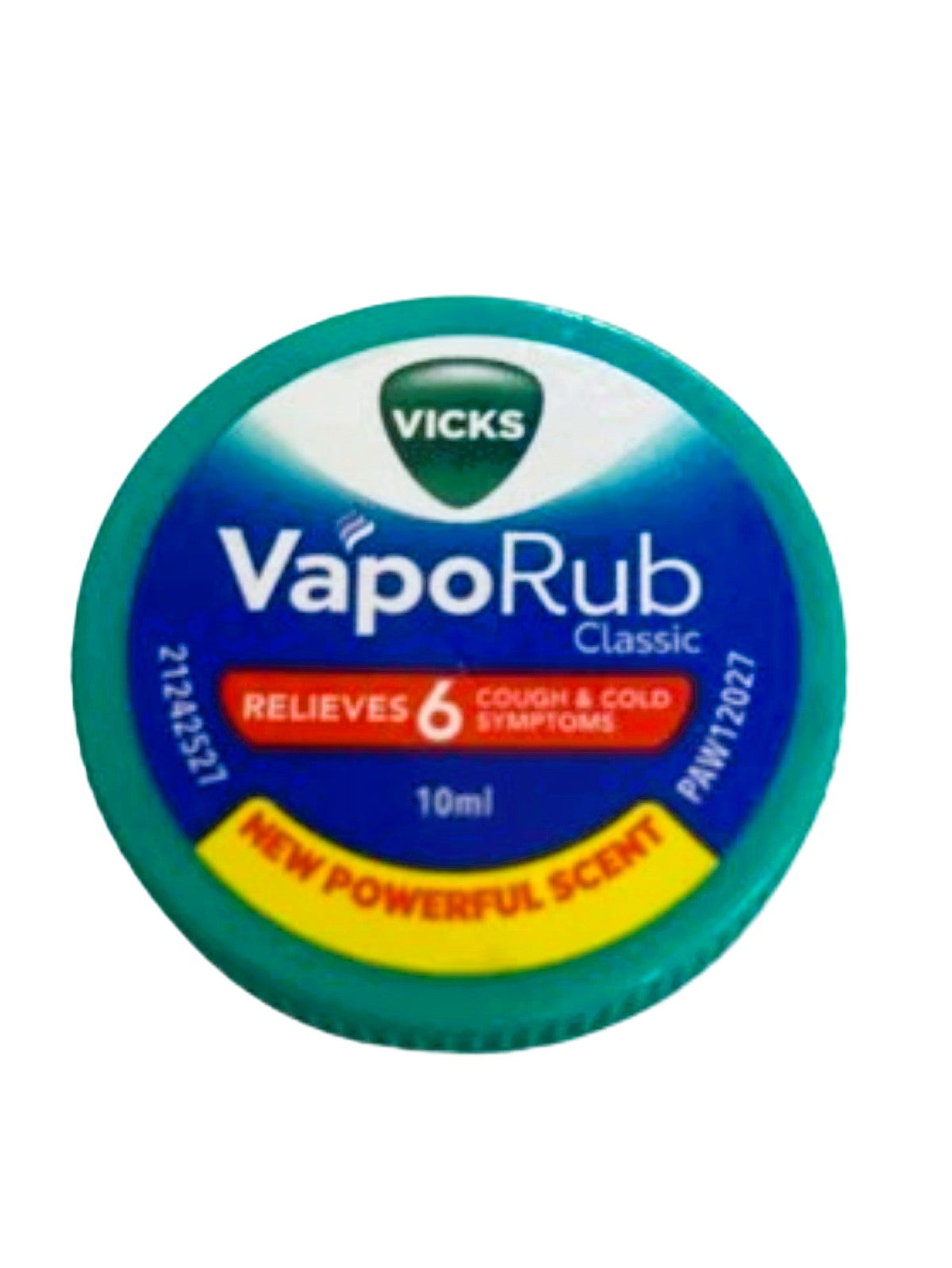 VICKS VAPORUB CLASSIC RELIEVES 6 COUGH & COLD SYMPTOMS 10ML Main image