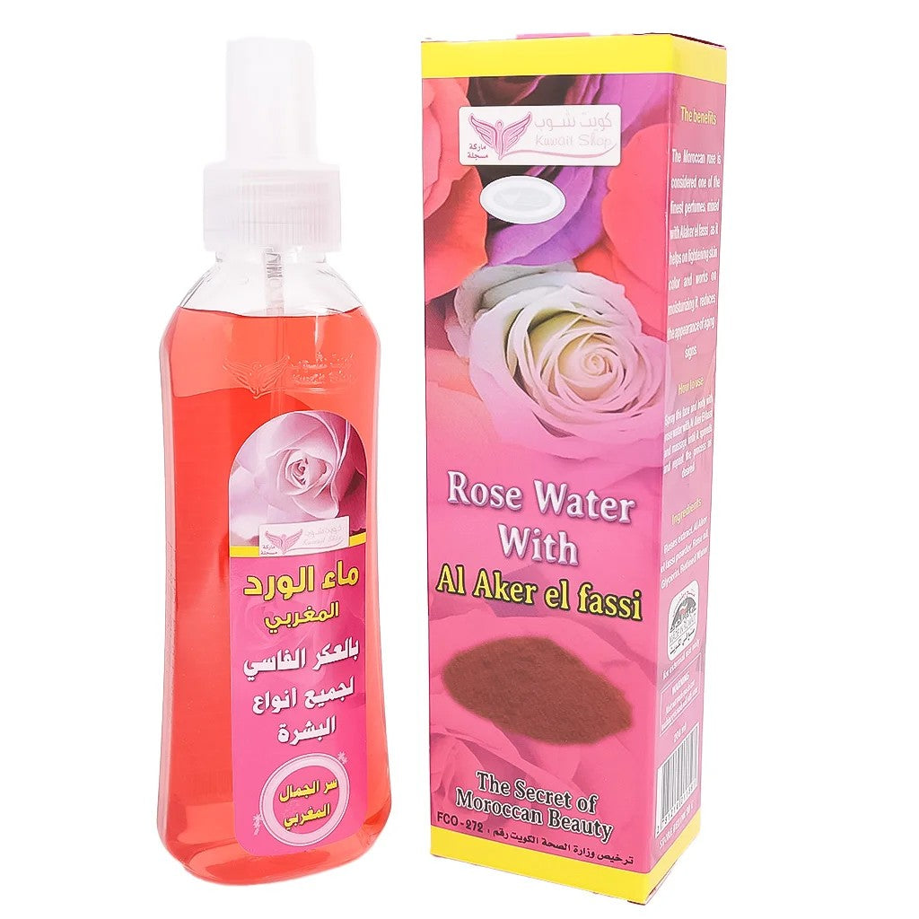 KUWAIT SHOP ROSE WATER WITH AL AKER EL FASSI 200 ML