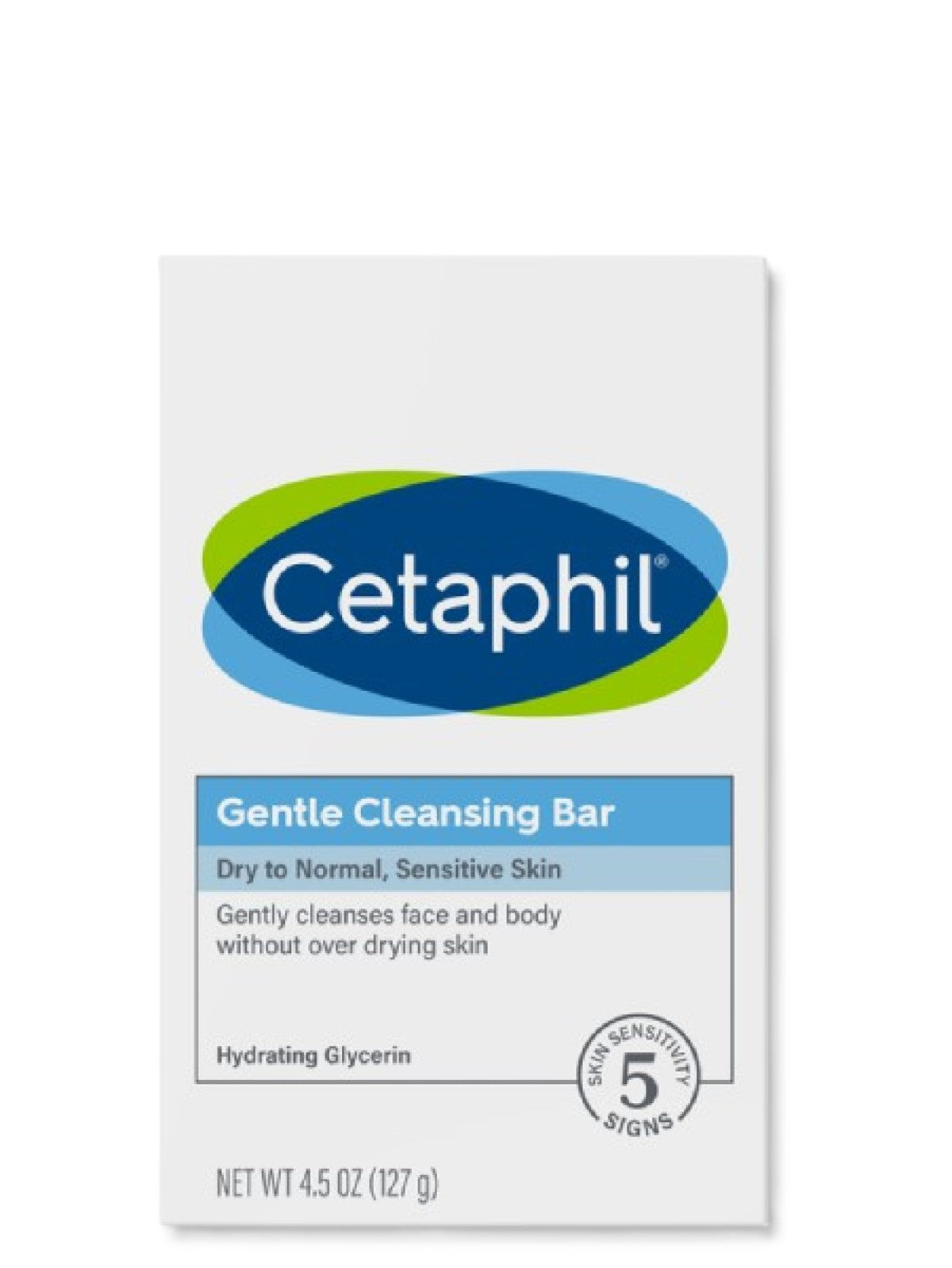 CETAPHIL GENTLE CLEANSING BAR, FACE & BODY WASH FOR MEN & WOMEN, DRY TO NORMAL SENSITIVE SKIN, UNSCENTED, 127G