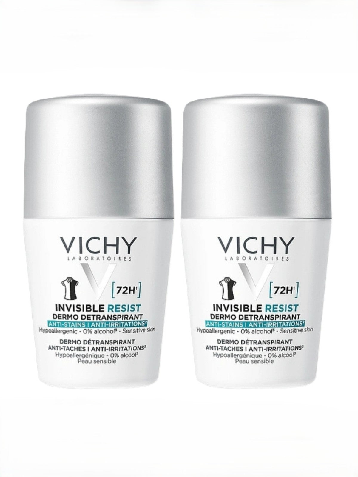 VICHY INVISIBLE RESIST DEODORANT 72H ROLL-ON 2X50ML Main image