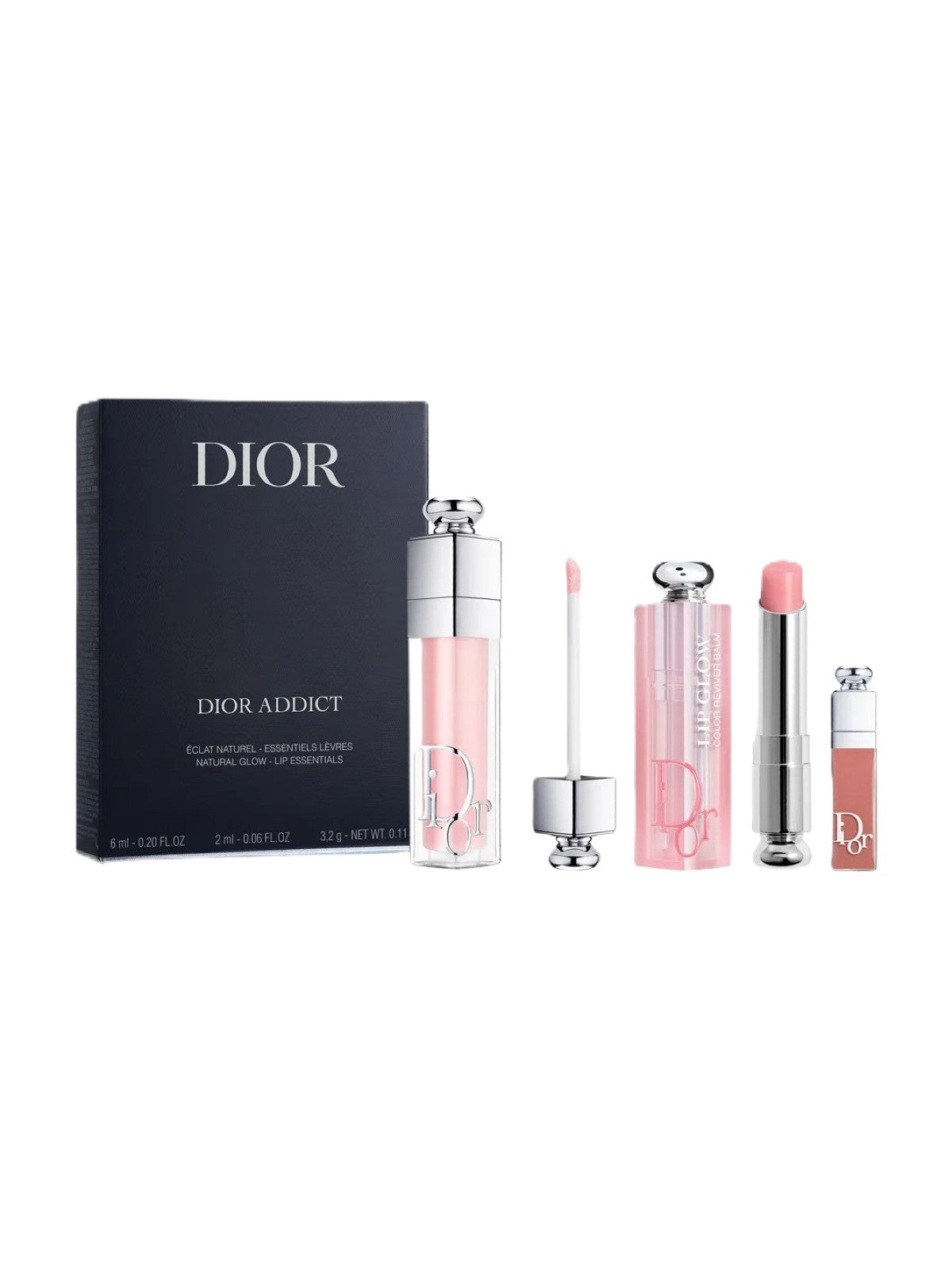 DIOR ADDICT NATURAL GLOW 001 PINK 3.2G - LIP ESSENTIALS 001PINK 6ML AND 038 ROSE NUDE 2ML Main image