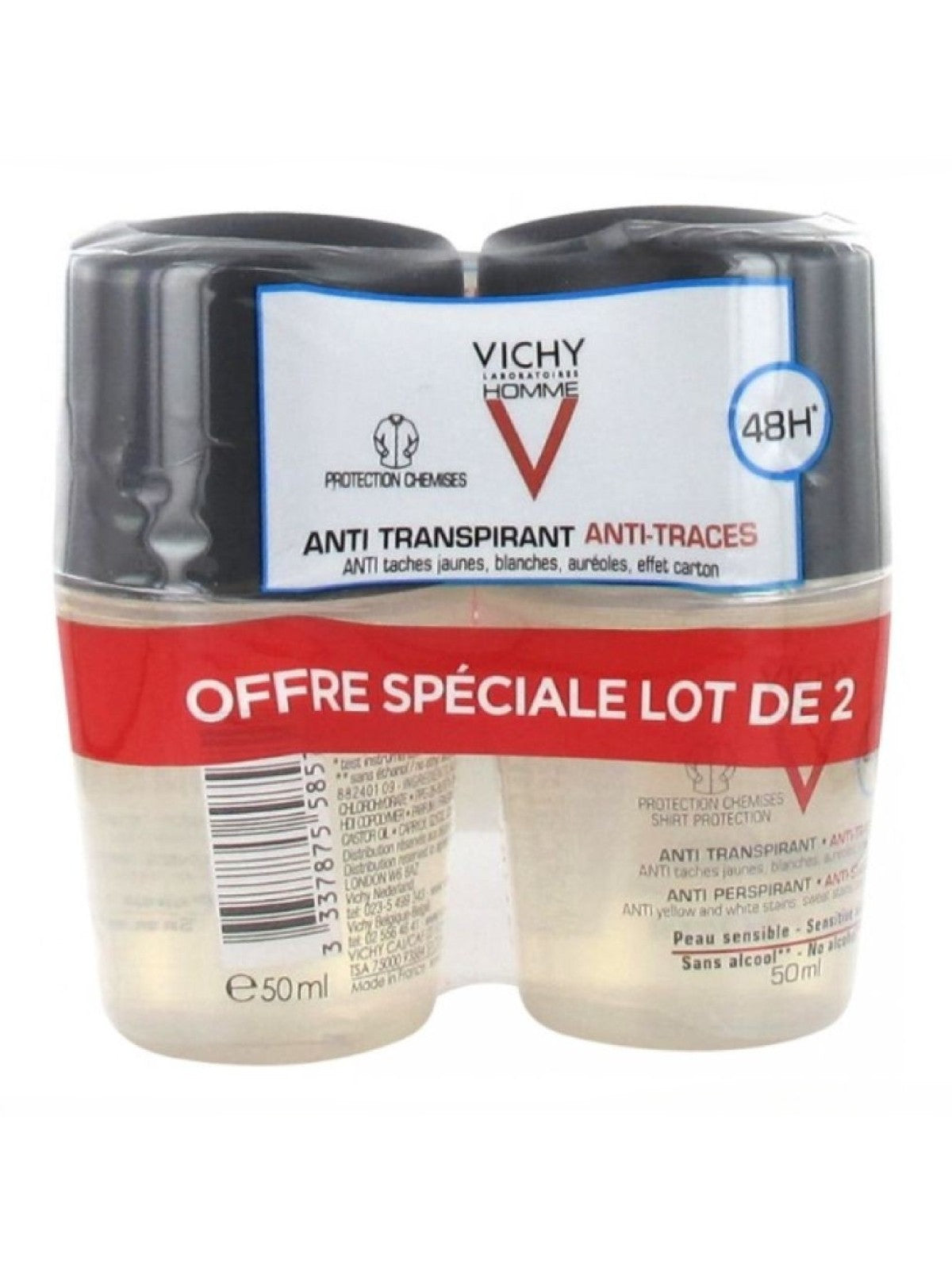 VICHY ANTI TRANSPIRANT ANTI TRACES 48H 2X50ML