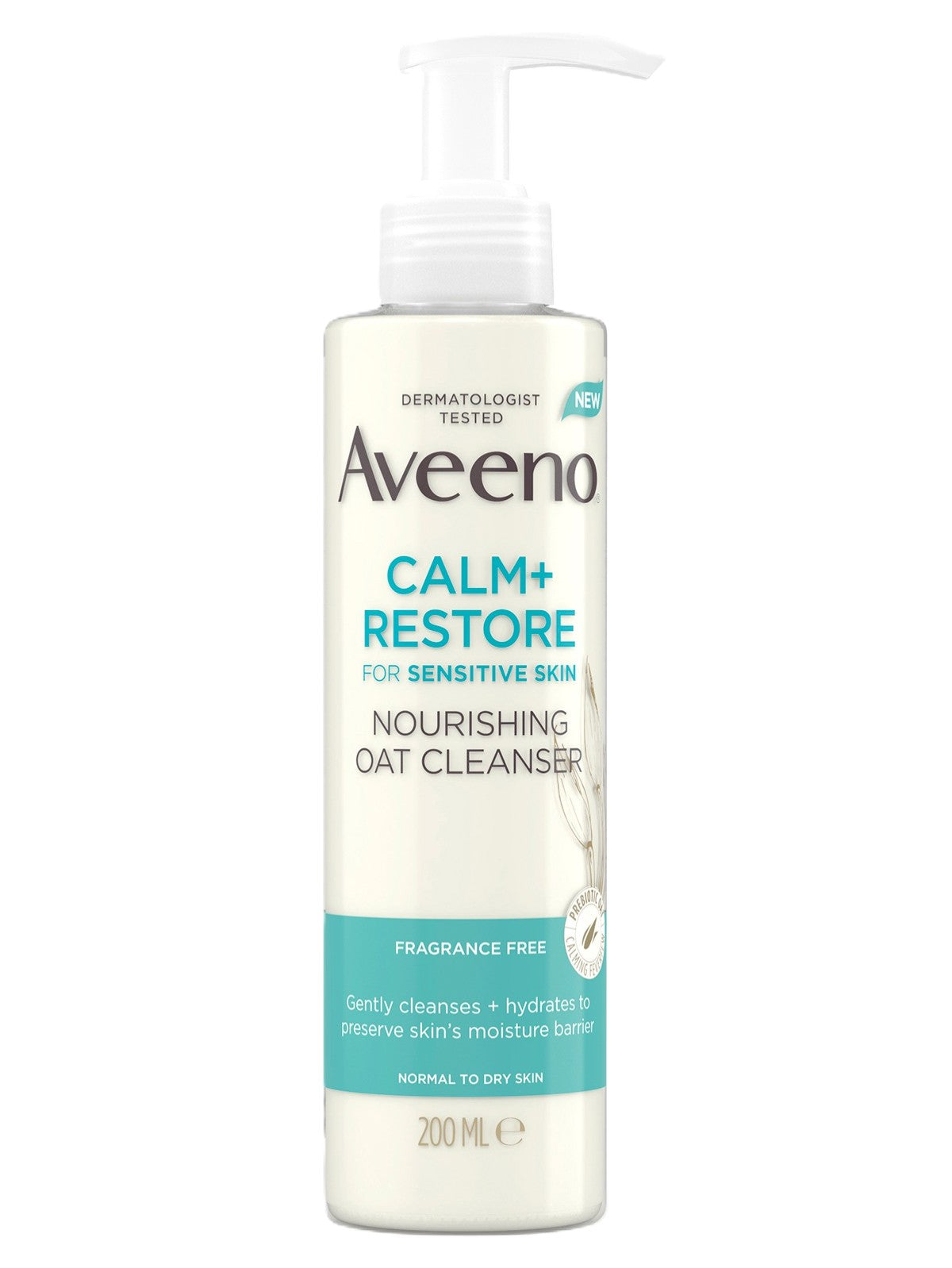 AVEENO CALM + RESTORE FOR SENSITIVE SKIN NOURISHING OAT CLEANCER FRAGRANCE FREE 200ML Main image