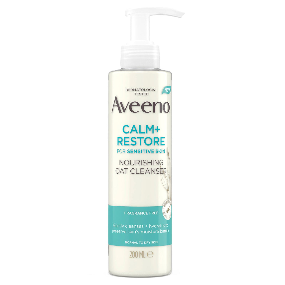 AVEENO CALM + RESTORE FOR SENSITIVE SKIN NOURISHING OAT CLEANCER FRAGRANCE FREE 200ML