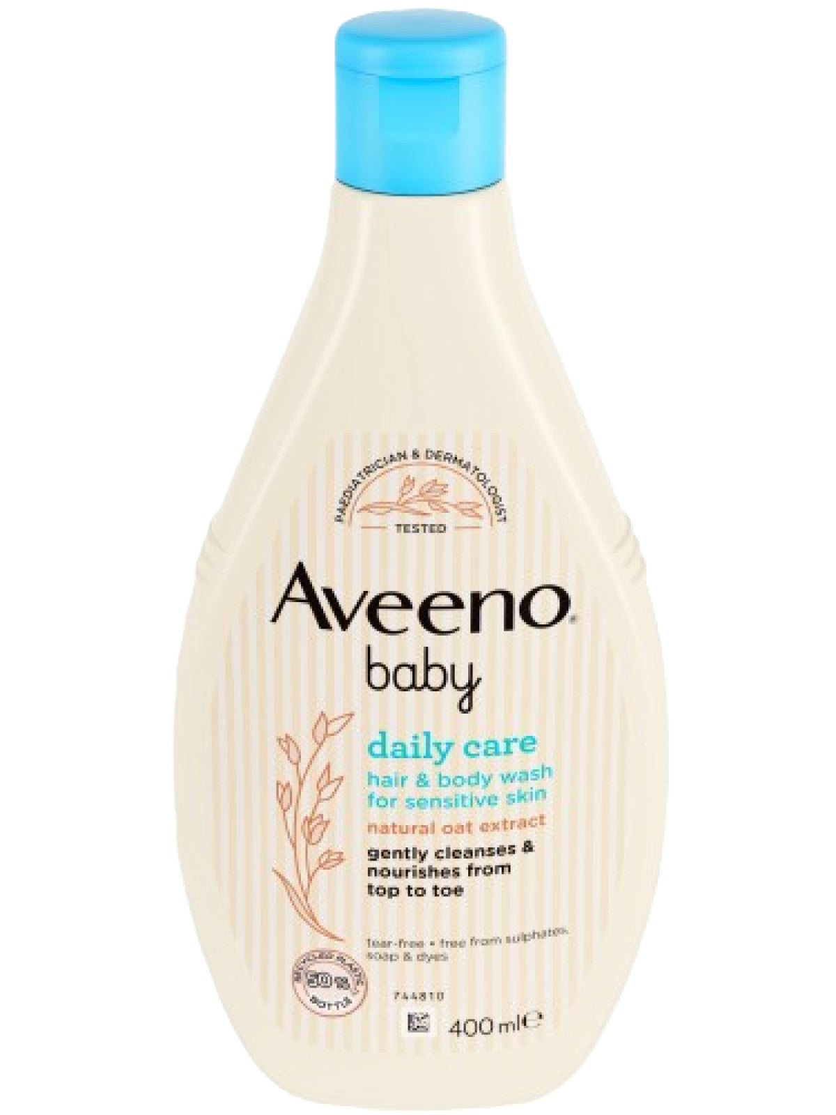 AVEENO BABY DAILY CARE HAIR AND BODY WASH FOR SENSITIVE SKIN NATURAL OAT EXTRACT GENTLY CLEANSES AND NOURISHES FROM TOP TO TOE 400ML Main image