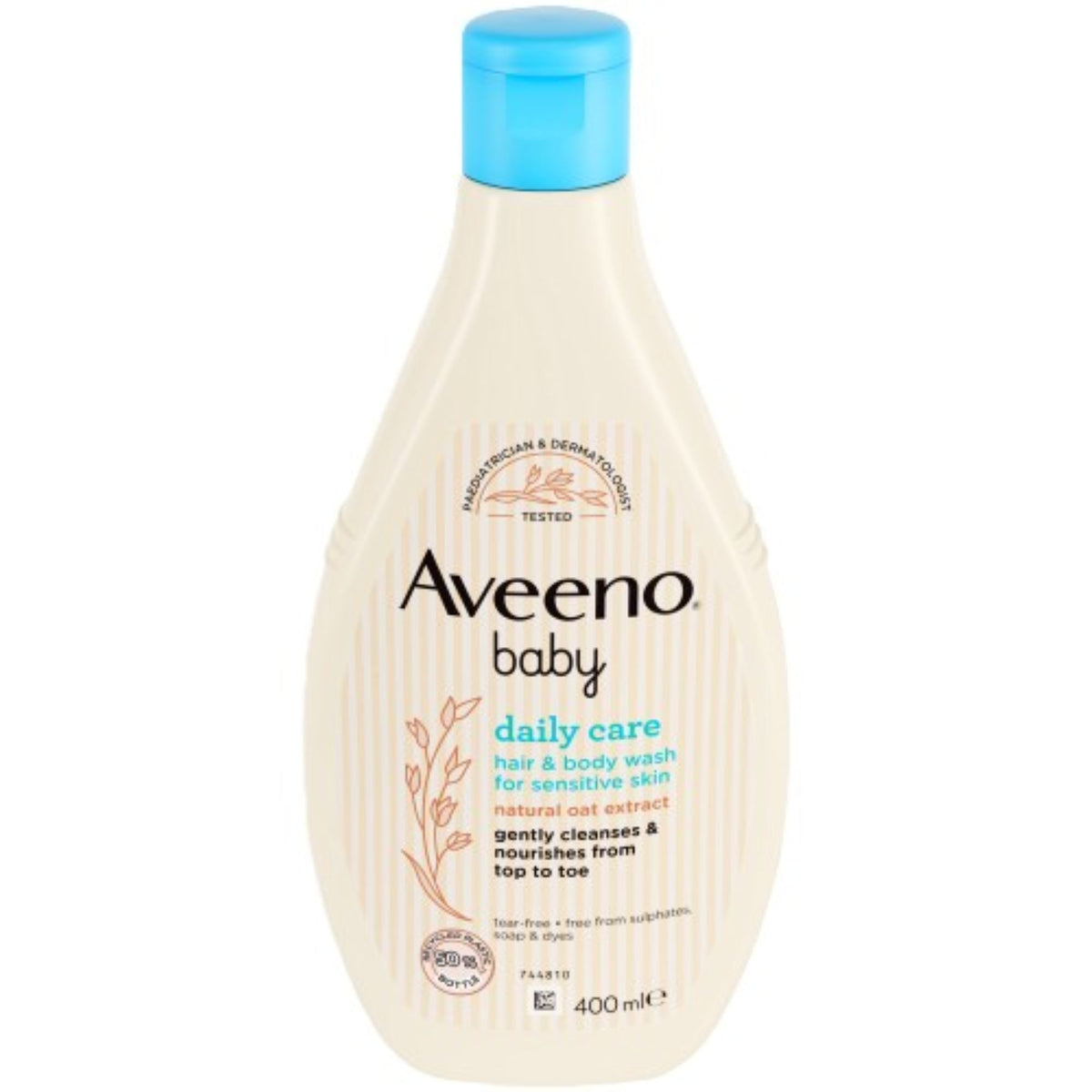 AVEENO BABY DAILY CARE HAIR AND BODY WASH FOR SENSITIVE SKIN NATURAL OAT EXTRACT GENTLY CLEANSES AND NOURISHES FROM TOP TO TOE 400ML