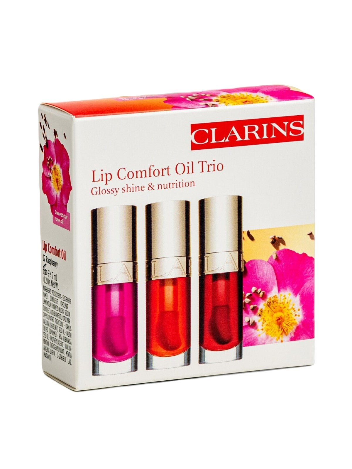 CLARINS LIP COMFORT OIL TRIO GLOSSY SHINE AND NUTRITION 7ML