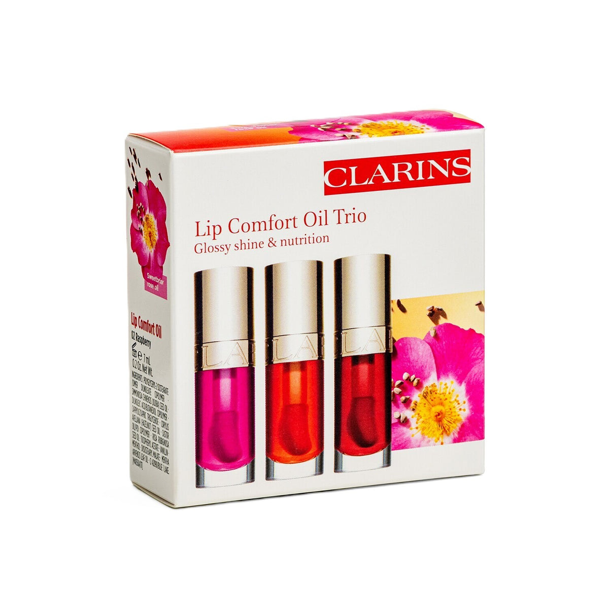 CLARINS LIP COMFORT OIL TRIO GLOSSY SHINE AND NUTRITION 7ML