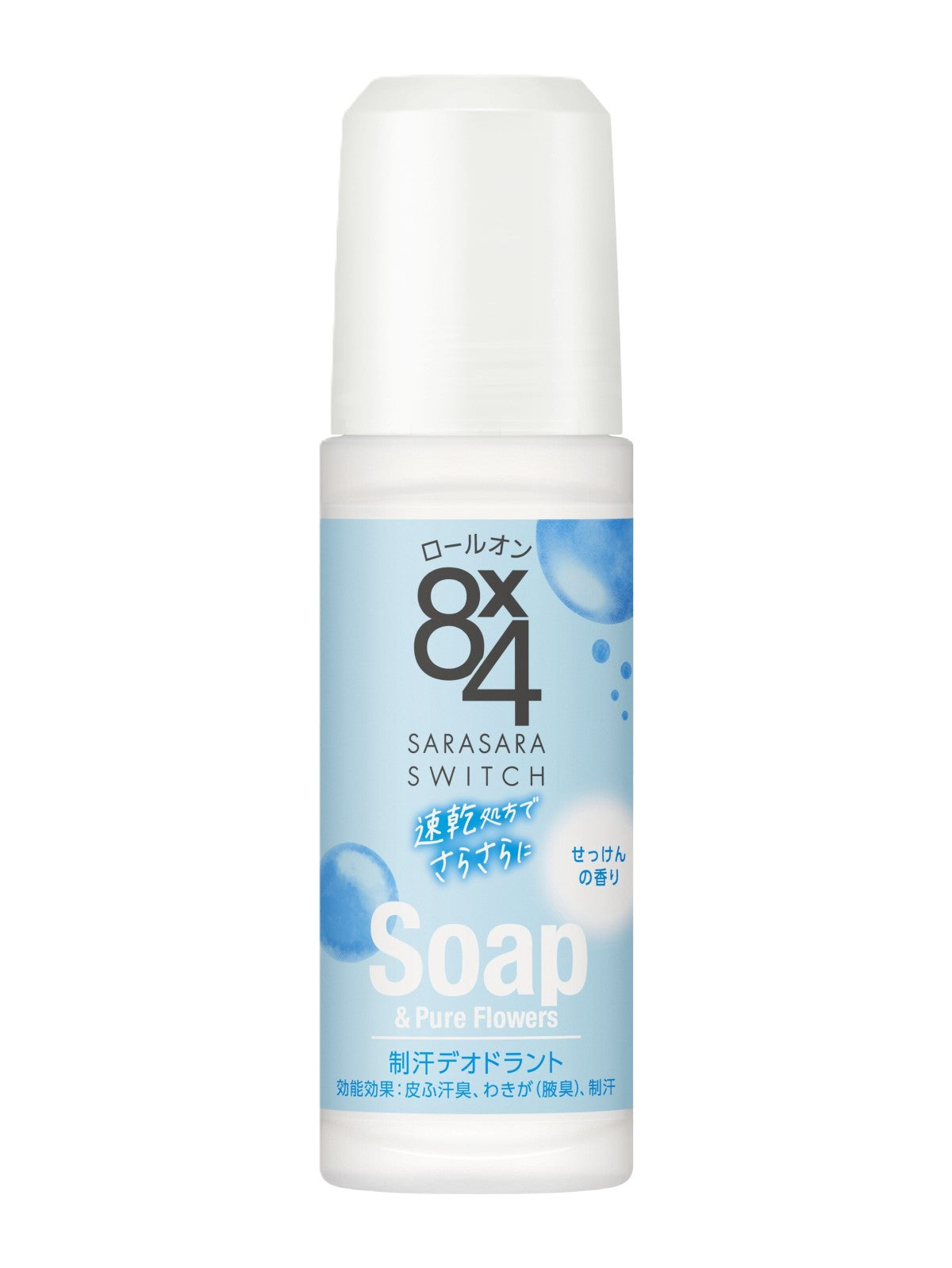 KAO 8x4 EIGHT FOUR ROLL ON - SOAP AND PURE FLOWERS SCENT ANTIPERSPIRANT DEODORANT 45ML