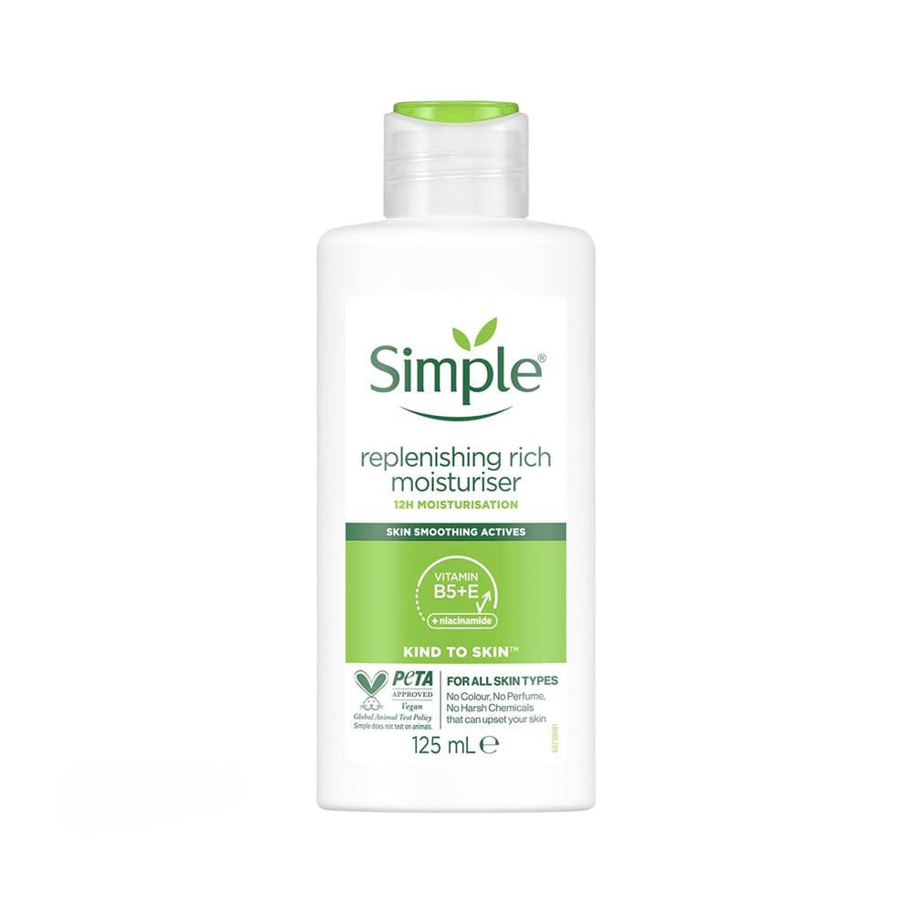 SIMPLE REPLENISHING RICH MOISTURISER + PRO VITAMINS B5 + E 125ML