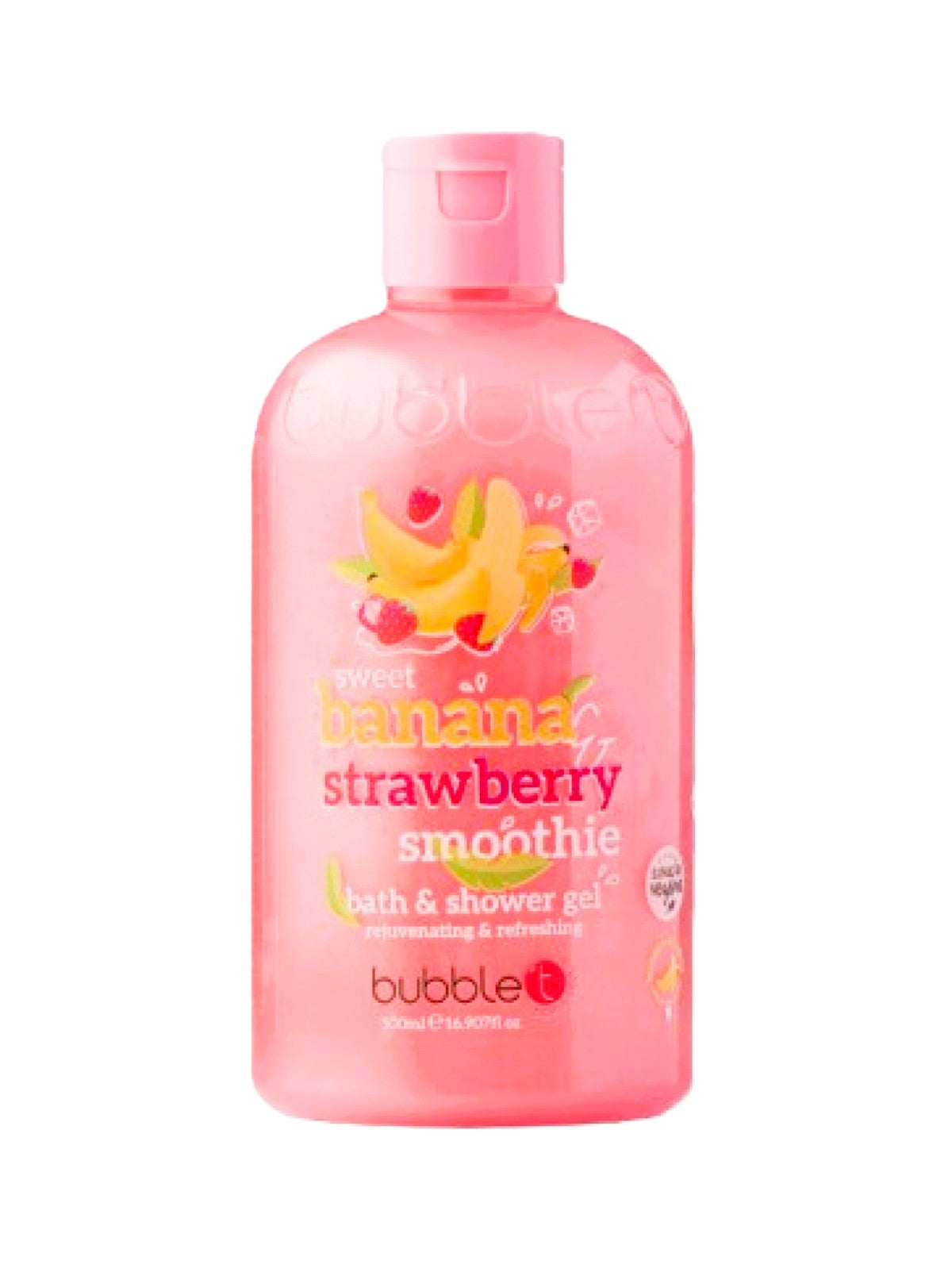 BUBBLE T SWEET BANANA AND STRAWBERRY SMOOTHIE BATH AND SHOWER GEL 500ML