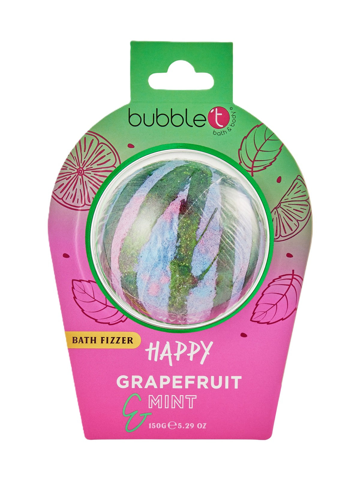 BUBBLE T BATH FIZZER HAPPY GRAPEFRUIT MINT 150G Main image