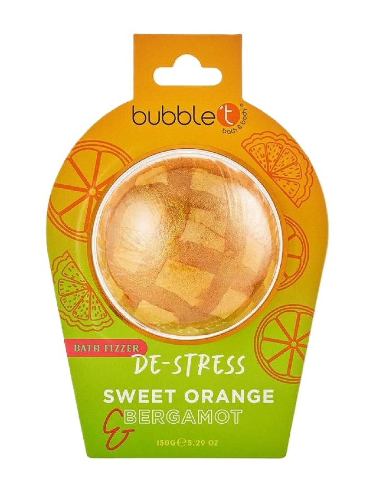 BUBBLE T BATH FIZZER DE STRESS SWEET ORANGE BERGAMOT 150G