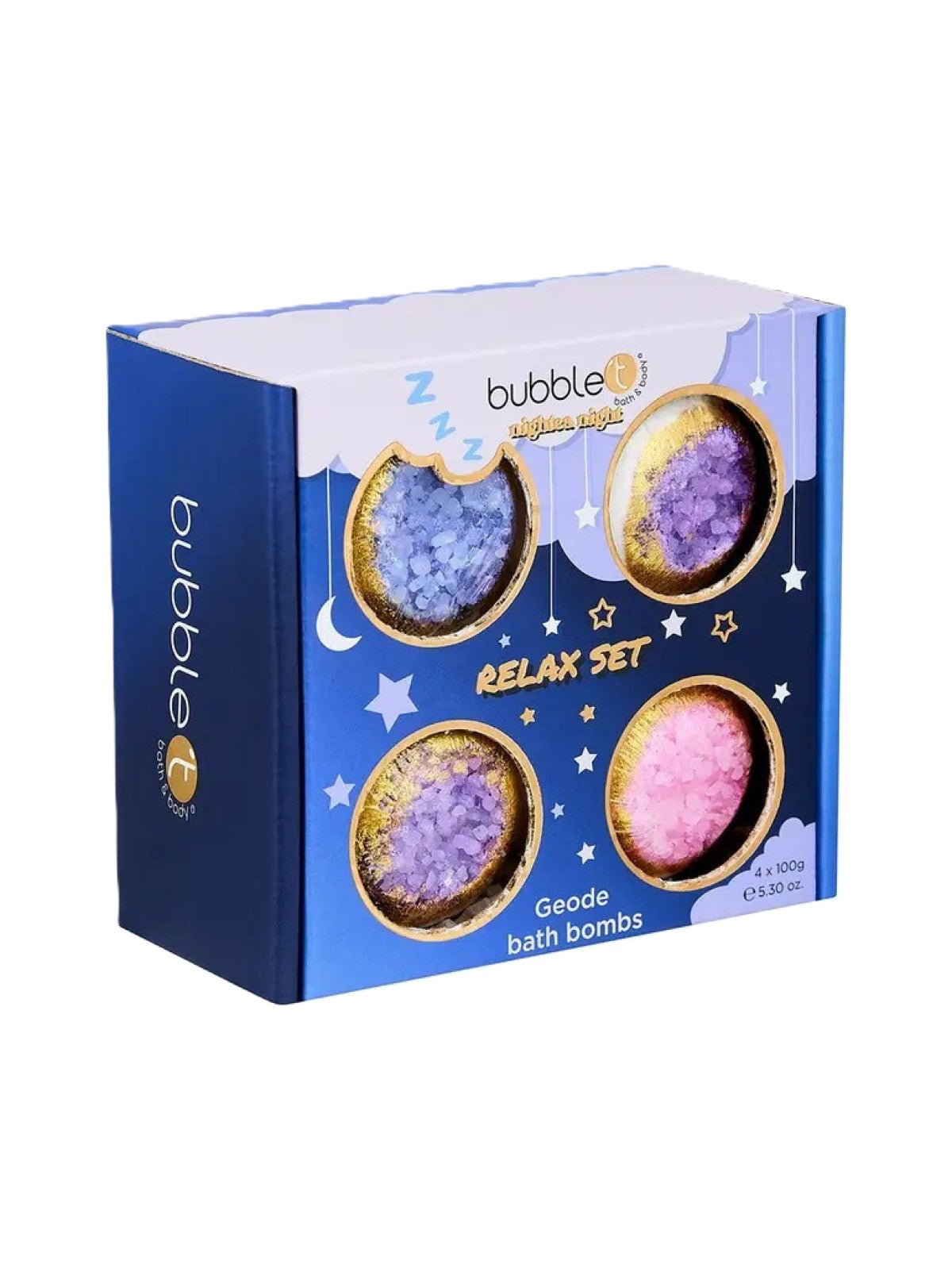 BUBBLE T COSMETICS NIGHT BATH BOMBS FIZZER SET 4X100G Main image