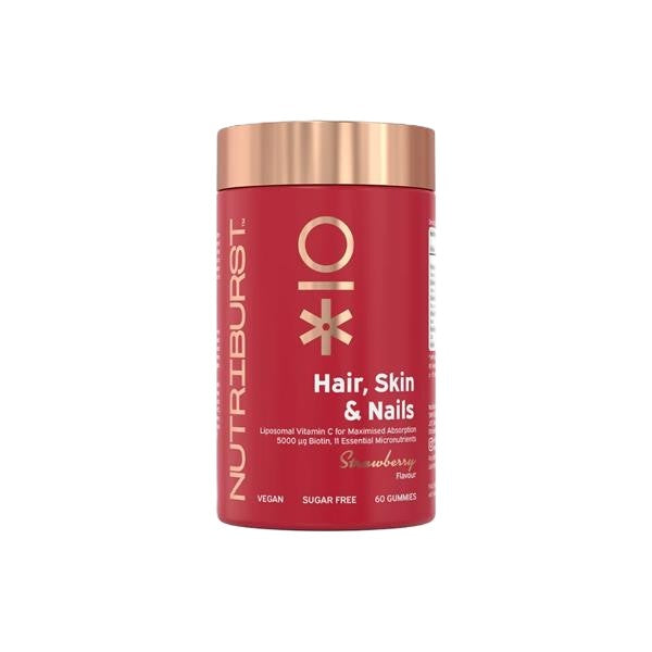 NUTRI BURST HAIR, SKIN & NAILS STRAWBERRY FLAVOUR 60 GUMMIES