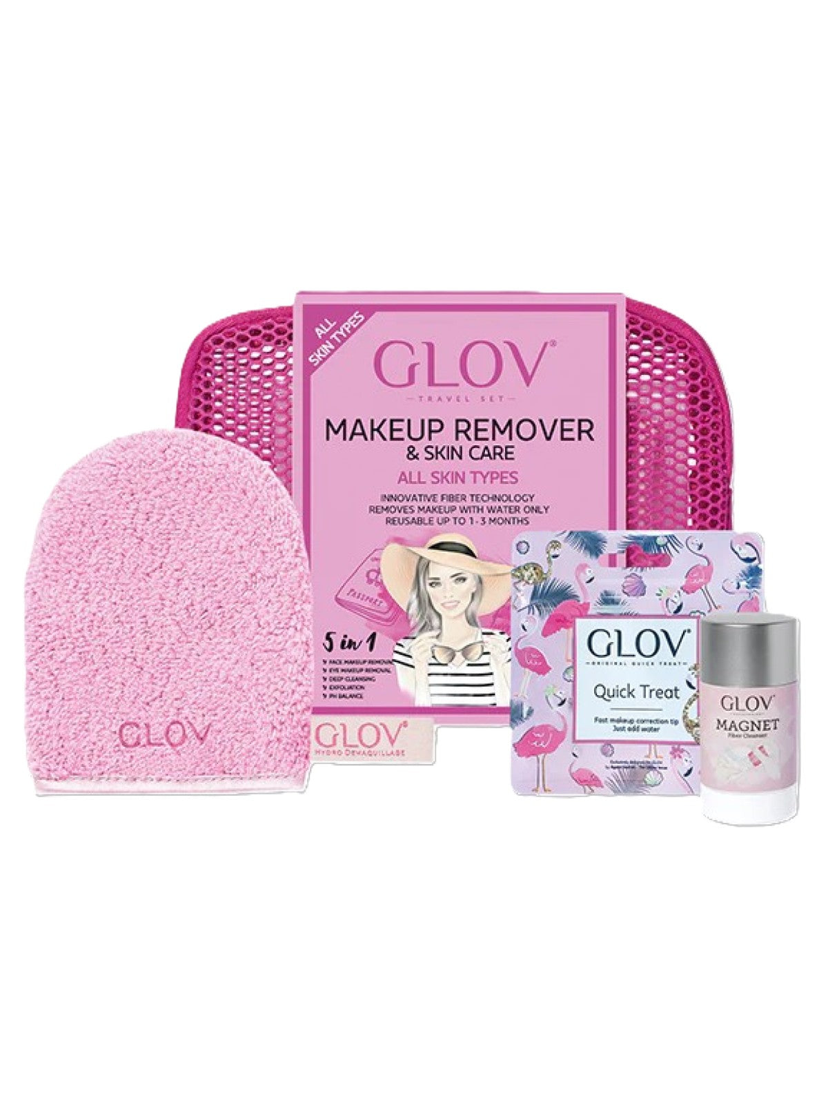 GLOV TRAVEL SET MAKE UP REMOVER AND SKIN CARE 5 IN 1 Main image