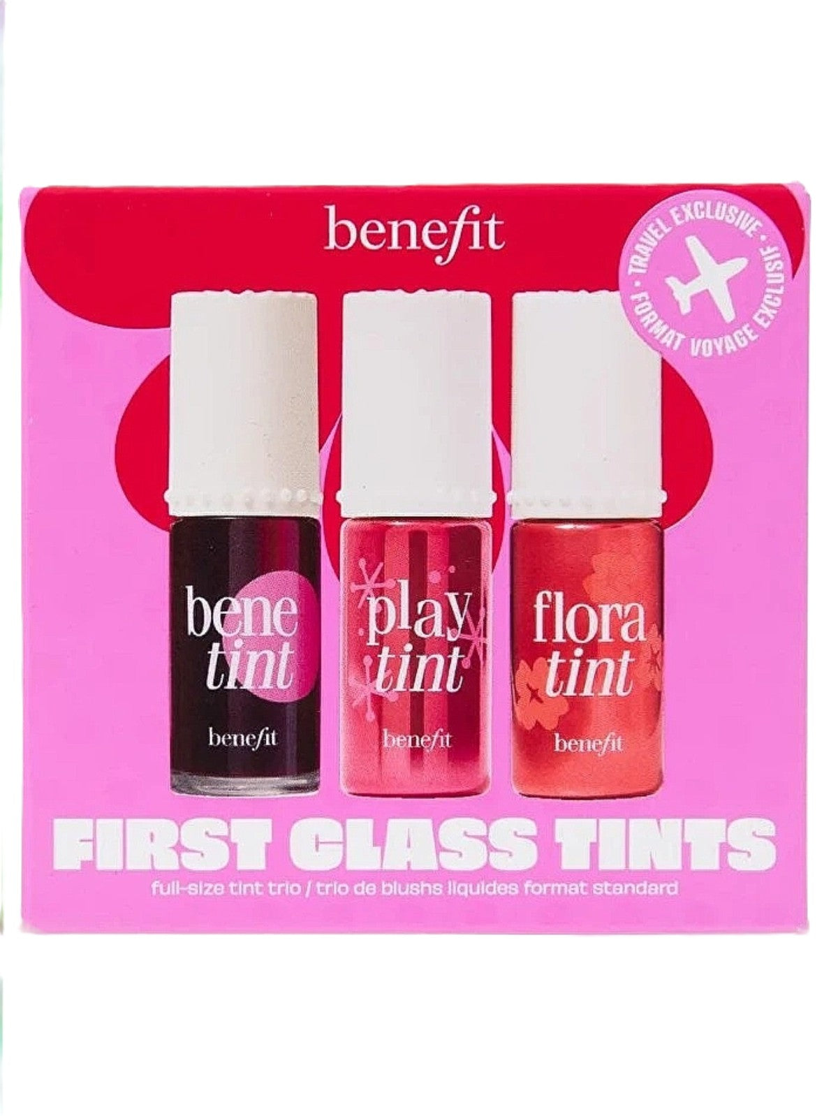 BENEFIT FIRST CLASS TINTS FULL SIZE TINT TRIO/TRIO DE BLUSHS LIQUIDES FORMAT STANDARD 6ML
