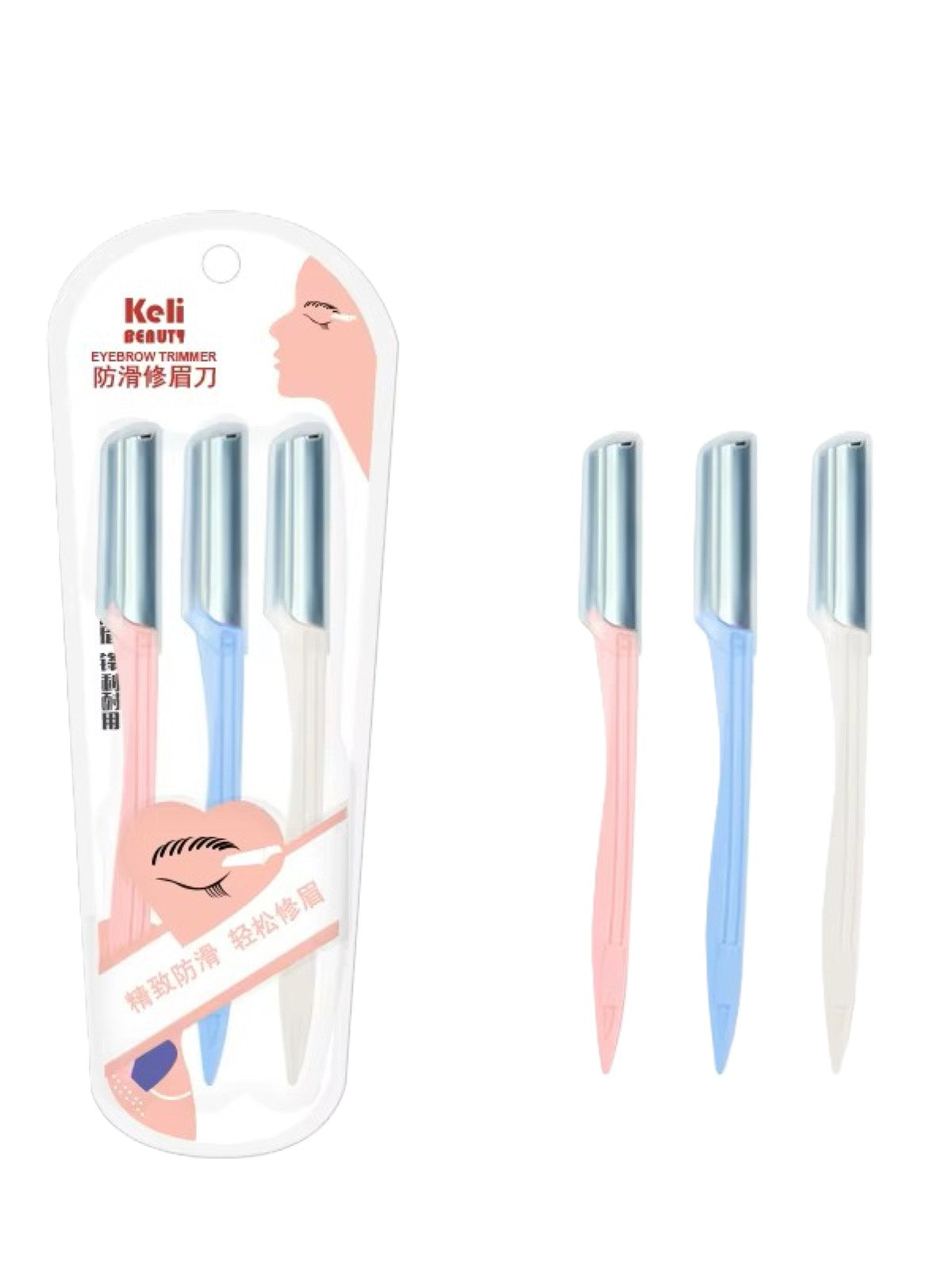 KELI EYEBROW RAZOR BEAUTY TOOLS 3 PCS SET