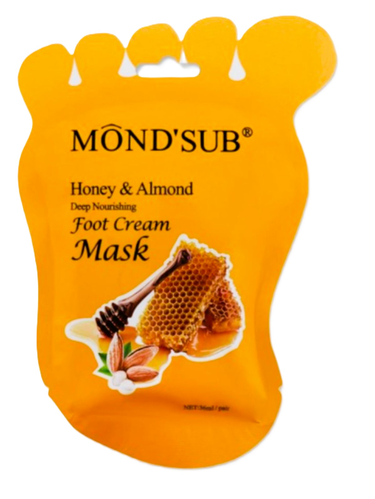 MOND'SUB HONEY AND ALMOND DEEP NOURISHING FOOT CREAM MASK PAIR 36ML