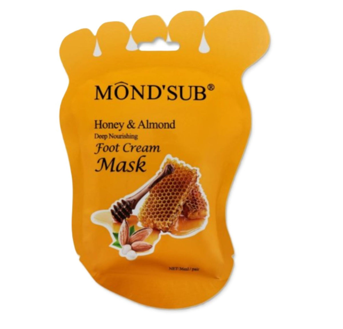 MOND'SUB HONEY AND ALMOND DEEP NOURISHING FOOT CREAM MASK PAIR 36ML Main image