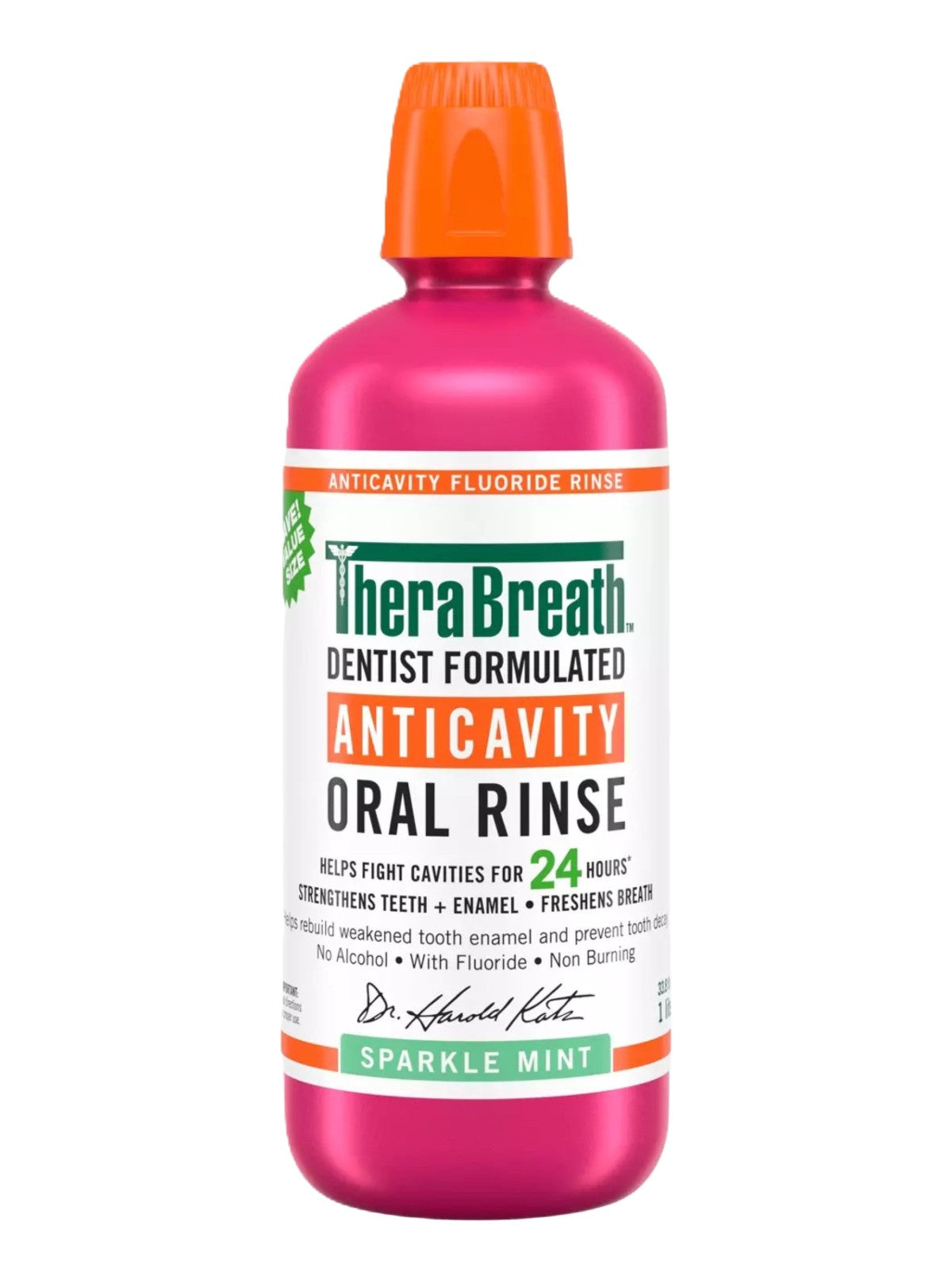 THERABREATH DENTIST FORMULATED ANTICAVITY ORAL RINSE SPARKLE MINT 473ML