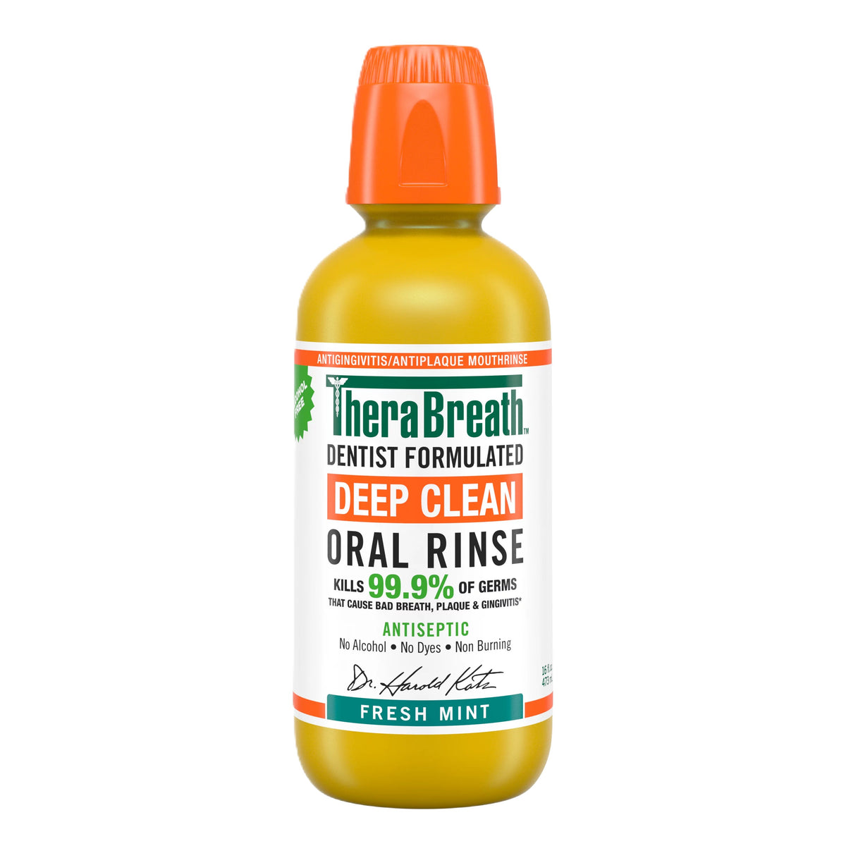 THERABREATH DENTIST FORMULATED DEEP CLEAN ORAL RINSE FRESH MINT 473 ML
