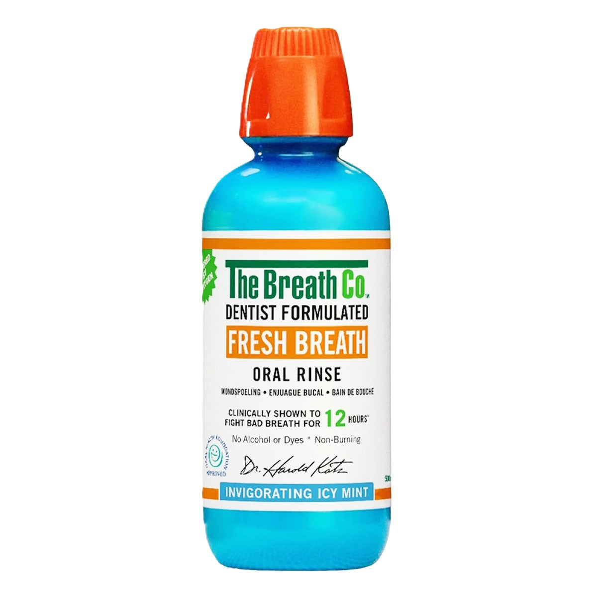 THE BREATH CO. FRESH BREATH- ORAL RINSE- INVIGORITING ICY MINT FLAVOR, 500 ML Main image