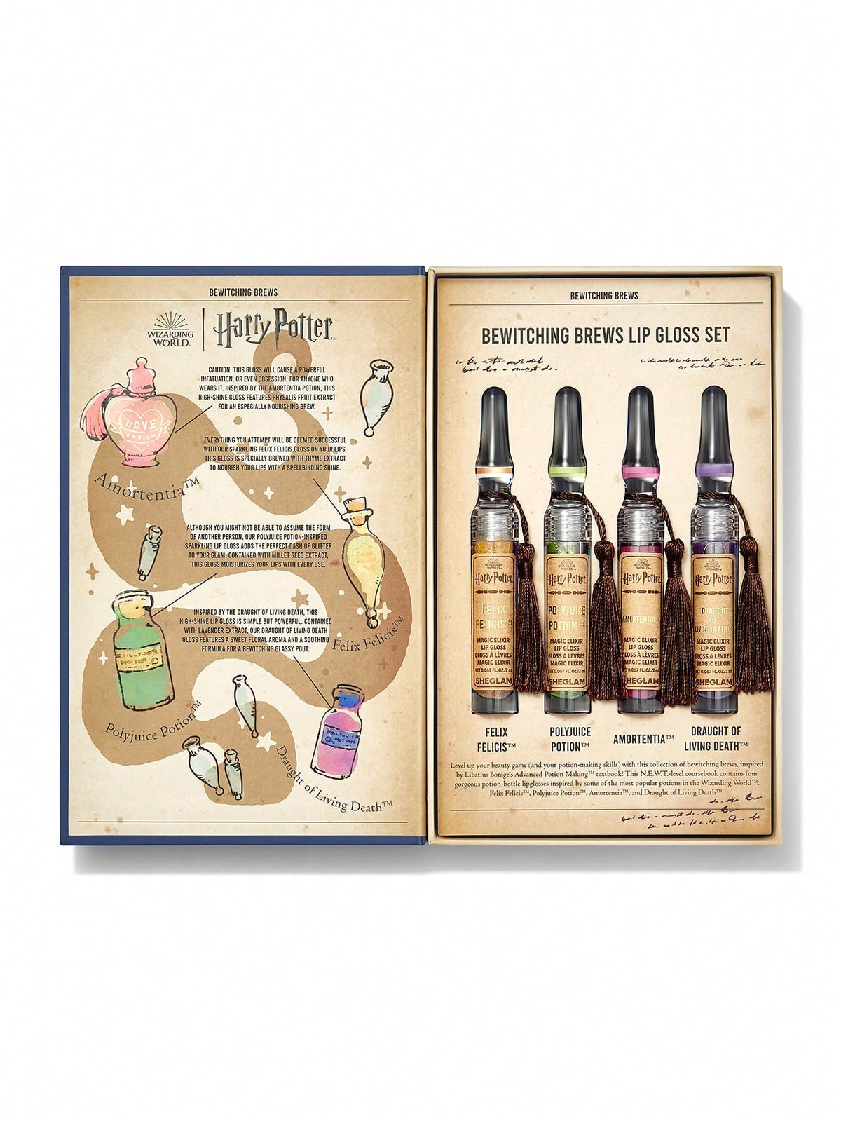 SHEGLAM HARRY POTTER POTIONS BEWITCHING BREWS LIP GLOSS SET 4X2ML