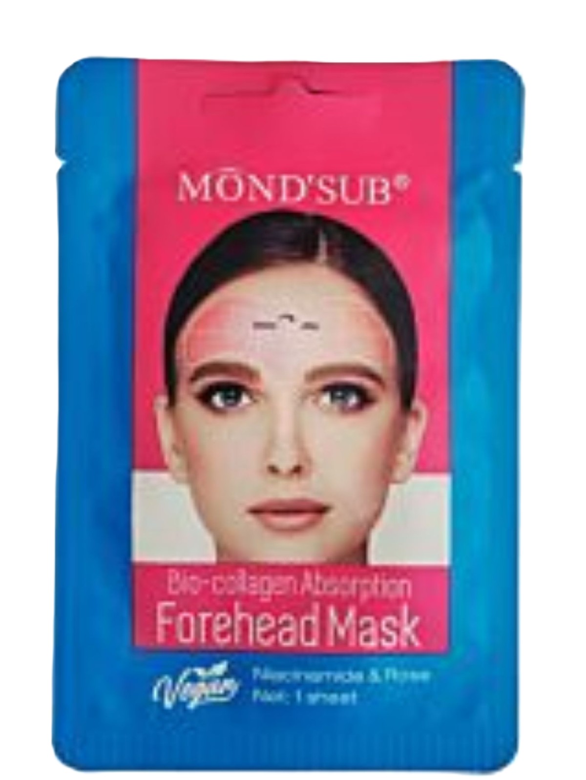 MOND'SUB BIO-COLLAGEN ABSORPTION FOREHEAD MASK NIACINAMIDE AND ROSE 1 SHEET