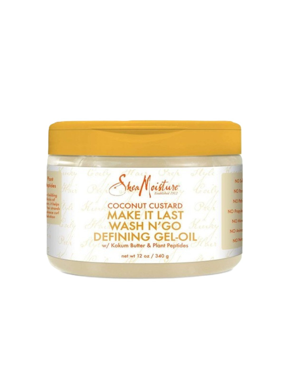 SHEA MOISTURE COCONUT CUSTARD MAKE IT LAST WASH AND GO DEFINING GEL-OIL 340G