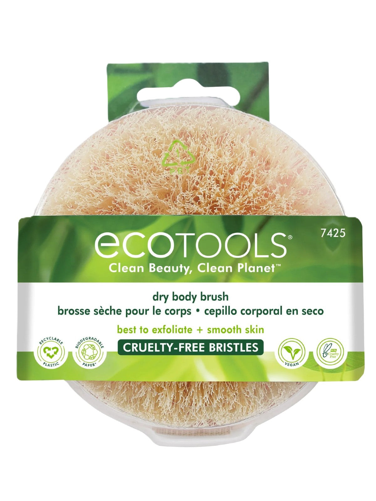 ECOTOOLS CLEAN BEAUTY, CLEAN PLANET DRY BODY BRUSH BEST FOR EXFOLIATE + SMOOTH SKIN