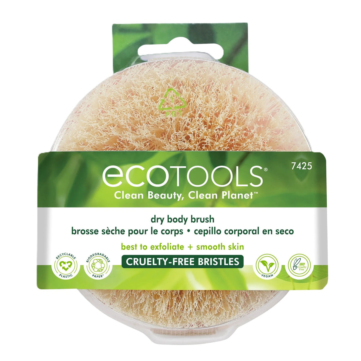 ECOTOOLS CLEAN BEAUTY, CLEAN PLANET DRY BODY BRUSH BEST FOR EXFOLIATE + SMOOTH SKIN Main image
