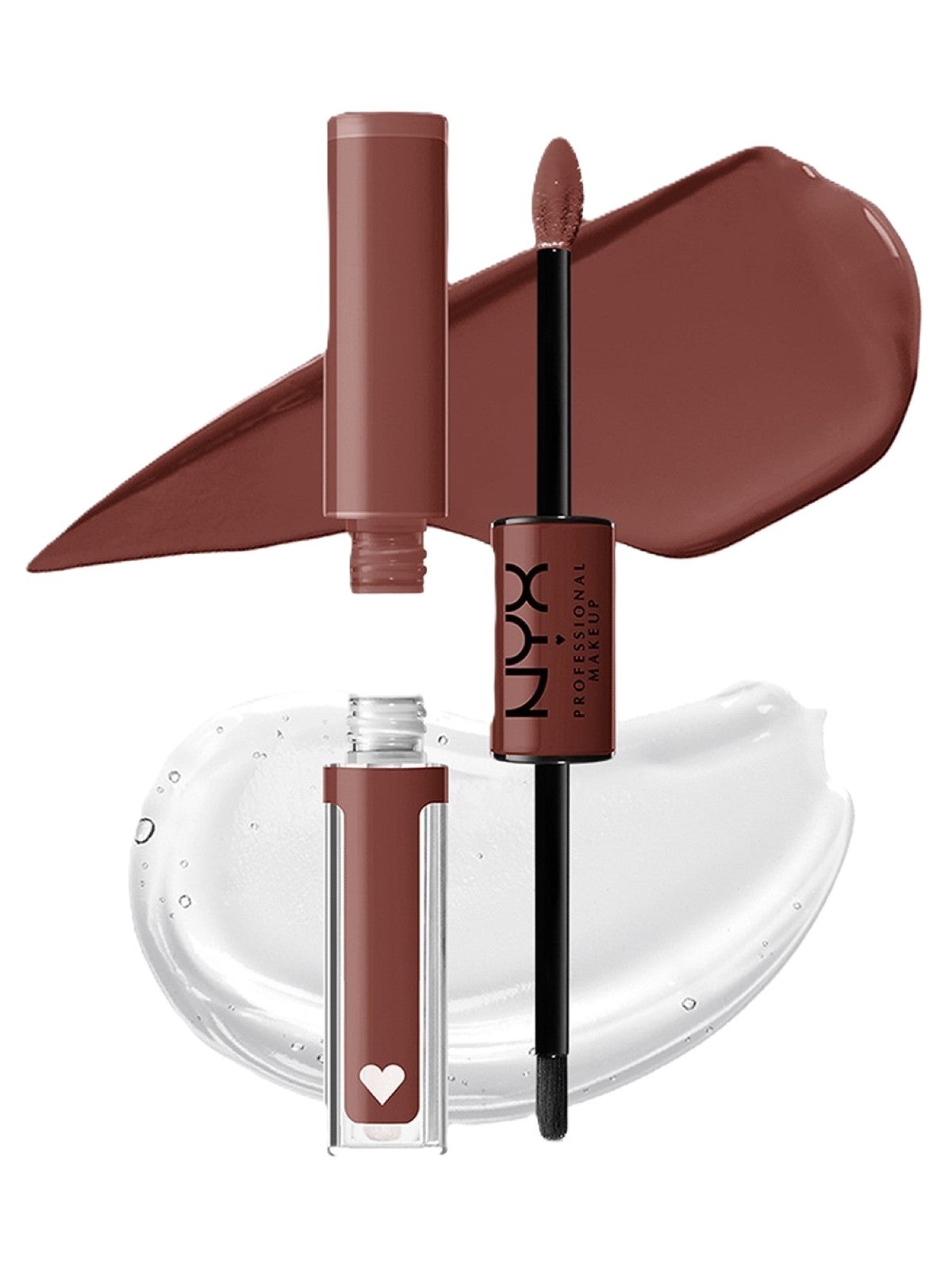 NYX PROFESSIONAL MAKEUP SHINE LOUD LONG-LASTING LIQUID LIPSTICK WITH CLEAR LIP GLOSS BOUNDARY PUSHER WARM BROWN 3.4ML