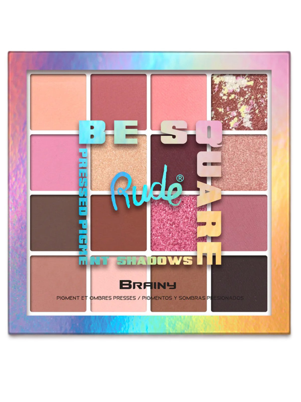 RUDE BE SQUARE PRESSED PIGMENTS AND SHADOWS BRAINY 21.6G