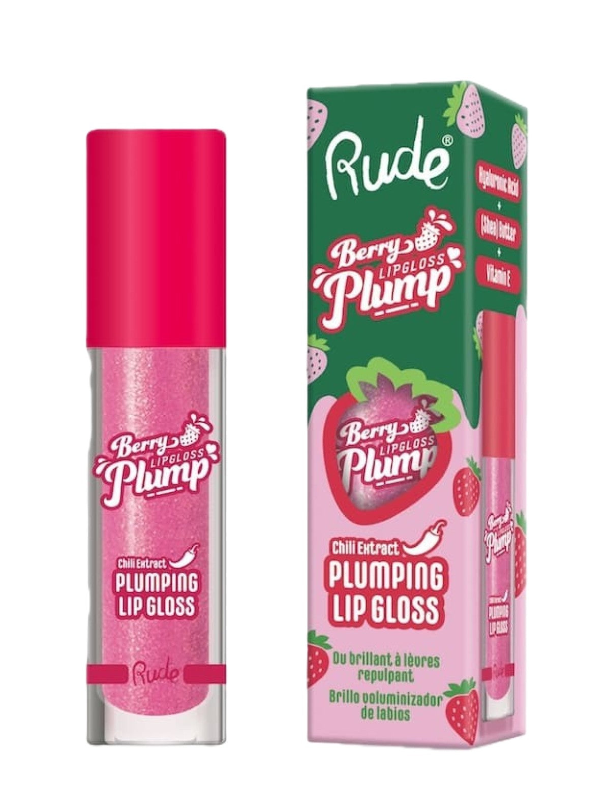 RUDE BERRY PLUMP PLUMPING LIP GLOSS 38304 COTTON CANDY 4G