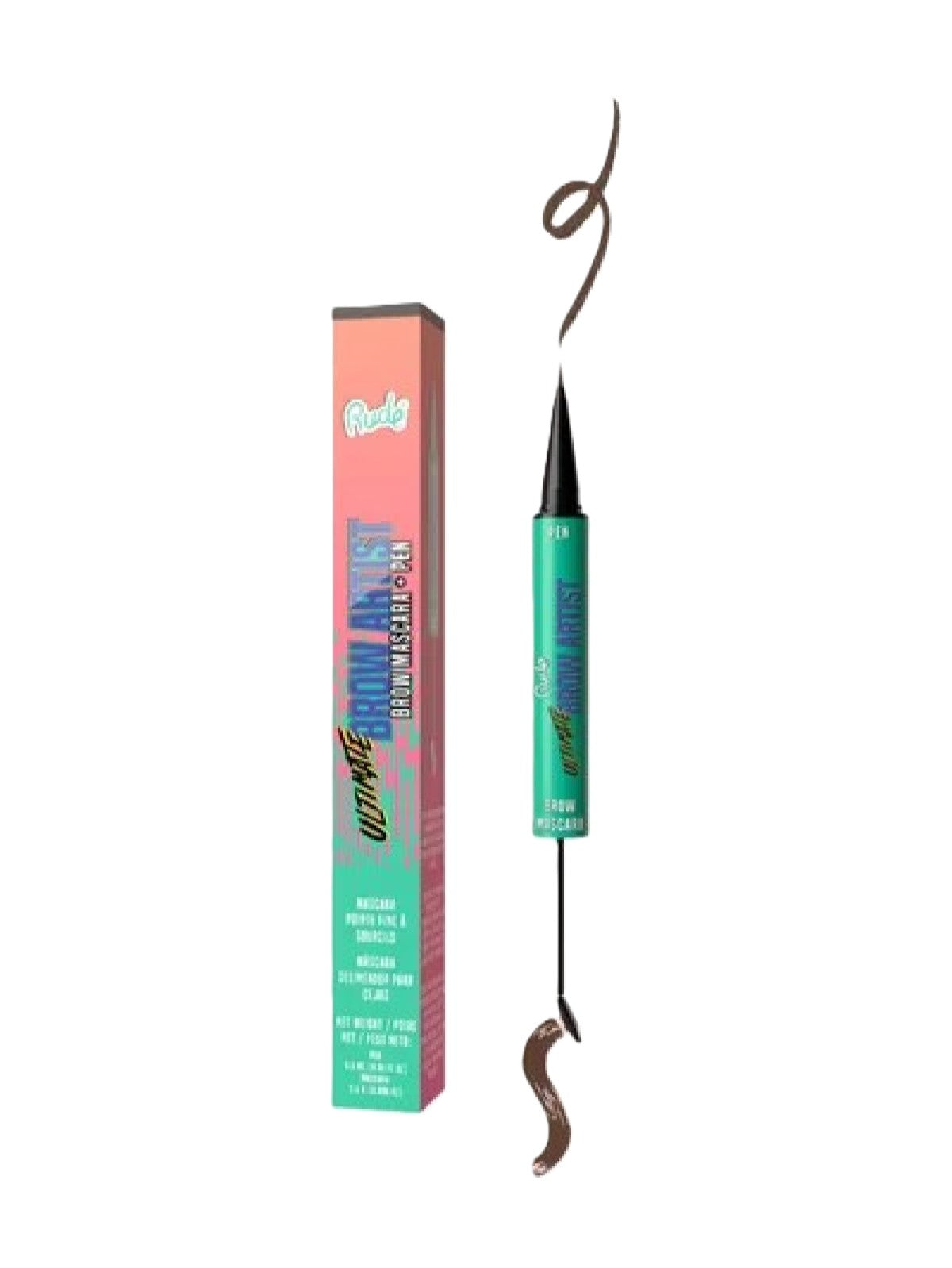 RUDE ULTIMATE BROW ARTIST BROW MASCARA + PEN 38331 BLACK BROWN PEN 0.3ML MASCARA 2.5G