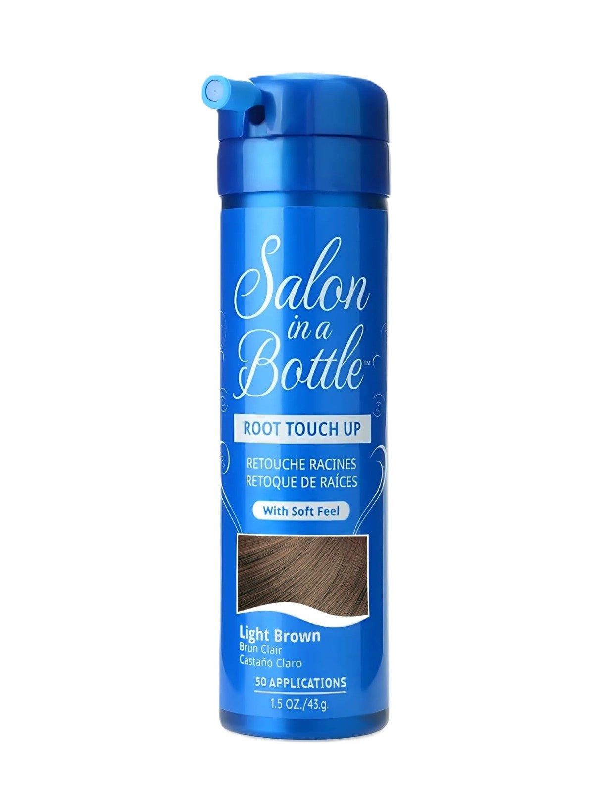 SALON IN A BOTTLE ROOT TOUCH UP HAIR SPRAY LIGHT BROWN BRUN CLAIR CASTAÑO CLARO 43G