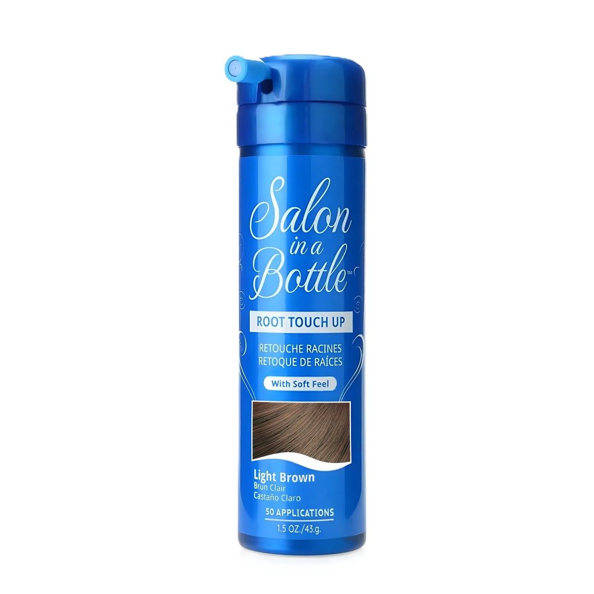 SALON IN A BOTTLE ROOT TOUCH UP HAIR SPRAY LIGHT BROWN BRUN CLAIR CASTAÑO CLARO 43G