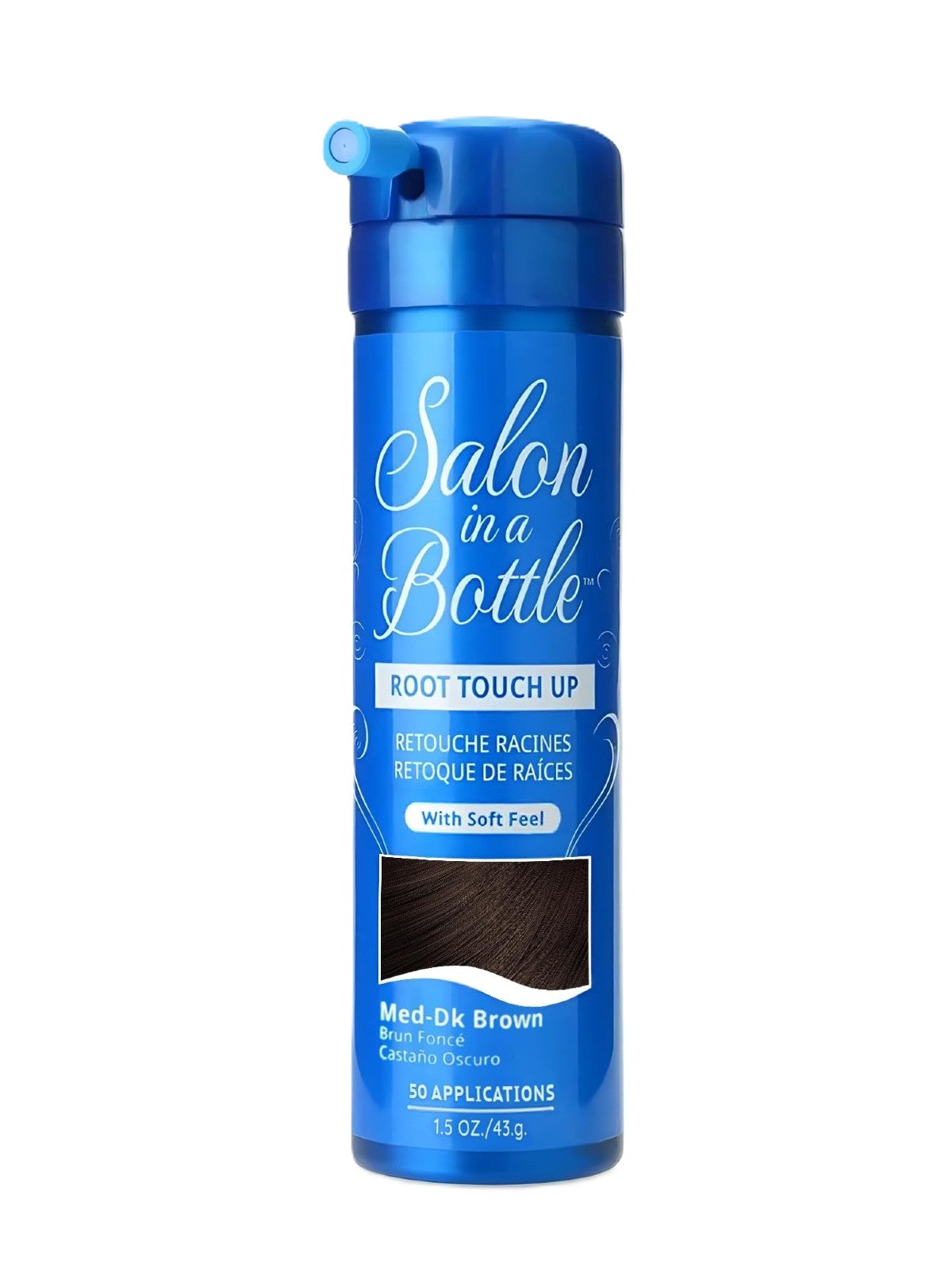 SALON IN A BOTTLE ROOT TOUCH UP HAIR SPRAY MED- DK BROWN 43G Main image