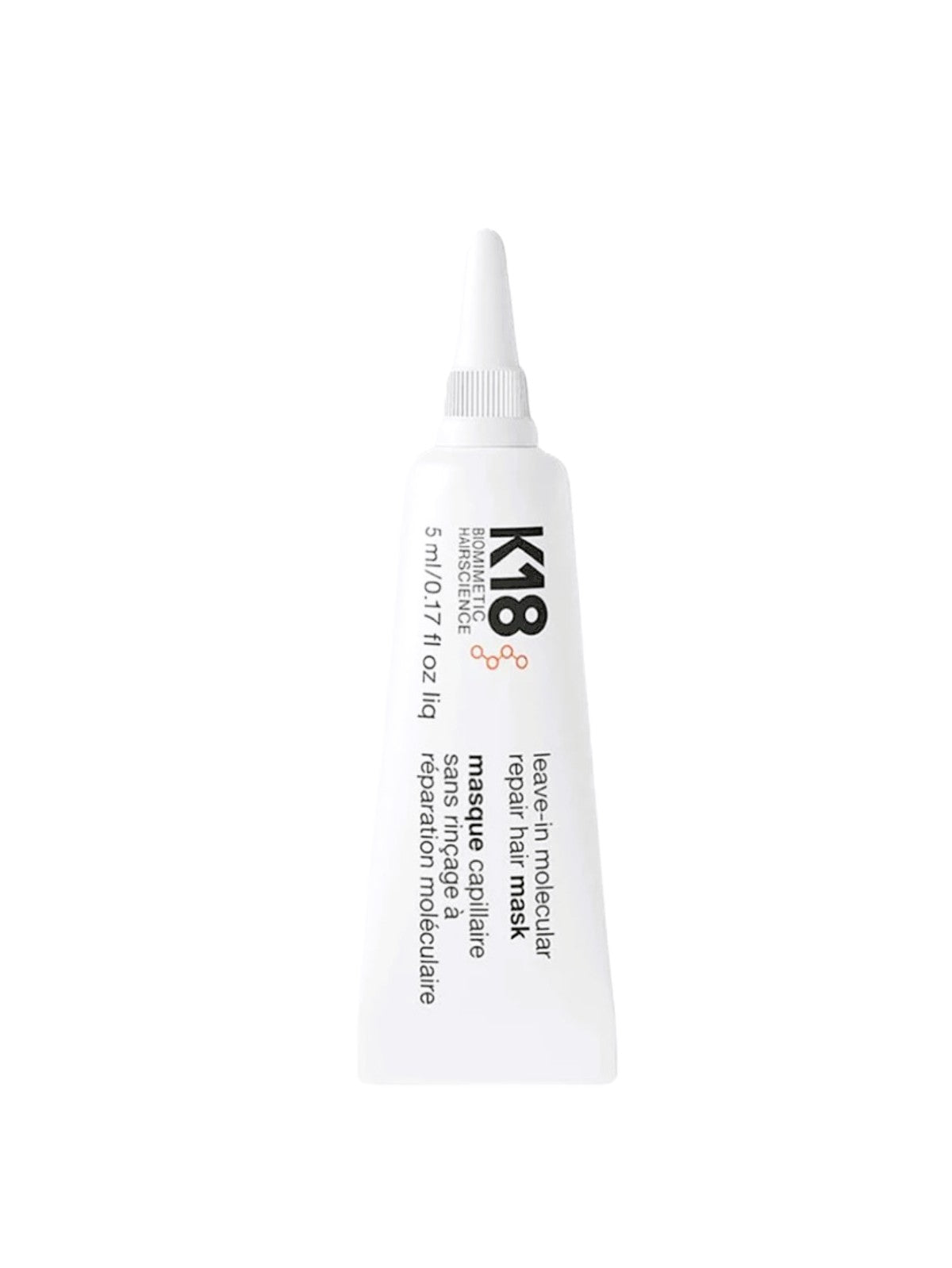 K18 BIOMIMETIC HAIRSCIENCE LEAVE-IN MOLECULAR REPAIR HAIR MASK REVERSE HAIR DAMAGE IN 4 MINUTES 5ML