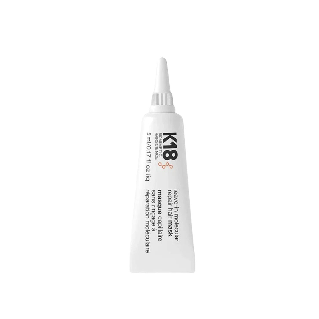 K18 BIOMIMETIC HAIRSCIENCE LEAVE-IN MOLECULAR REPAIR HAIR MASK REVERSE HAIR DAMAGE IN 4 MINUTES 5ML Main image