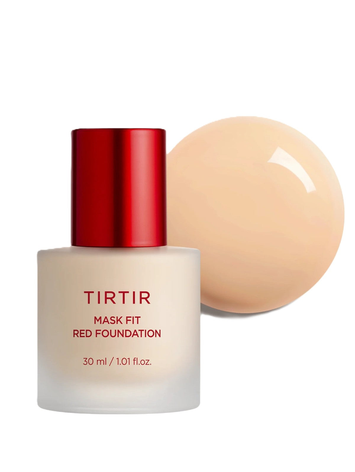 TIRTIR MASK FIT RED FOUNDATION LUMINOUS GLIDE AND HIDE LIQUID 72HOURS TOTAL COVERAGE 21N IVORY 30ML