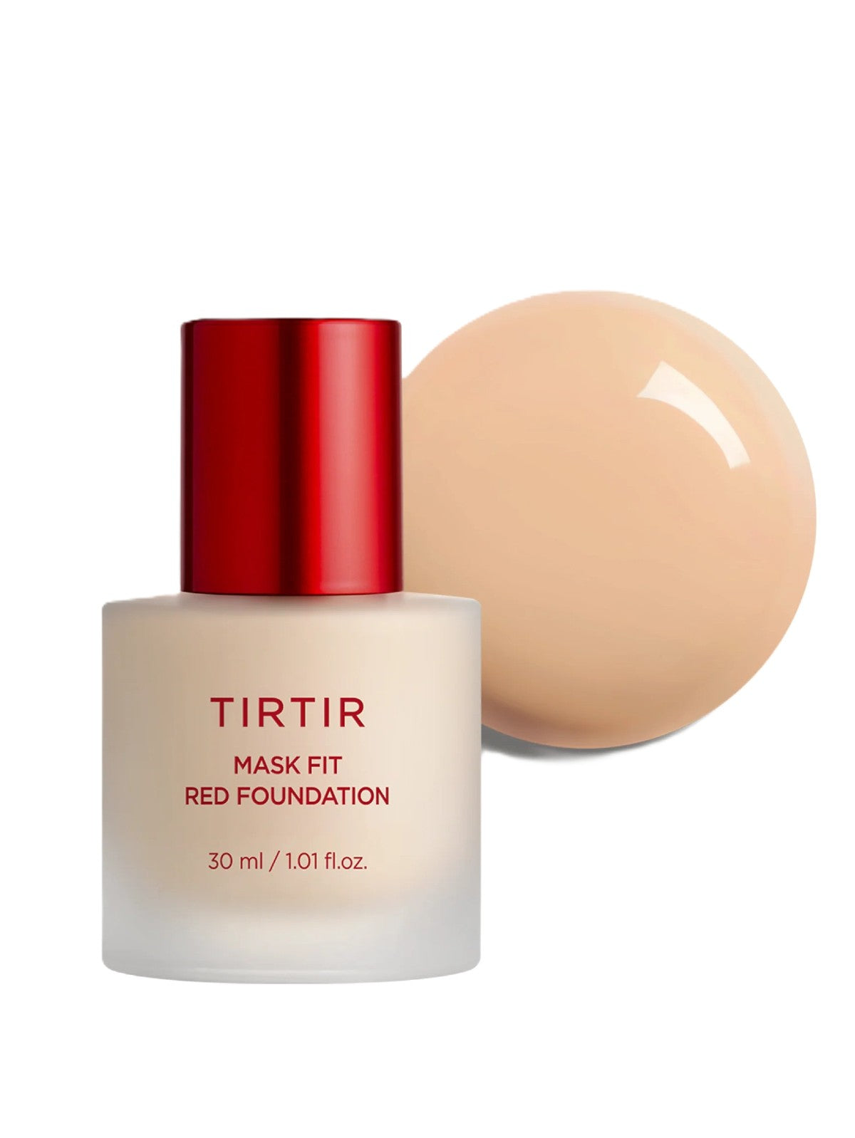 TIRTIR MASK FIT RED FOUNDATION LUMINOUS GLIDE AND HIDE LIQUID 72HOURS TOTAL COVERAGE 22N SHELL BEIGE 30ML