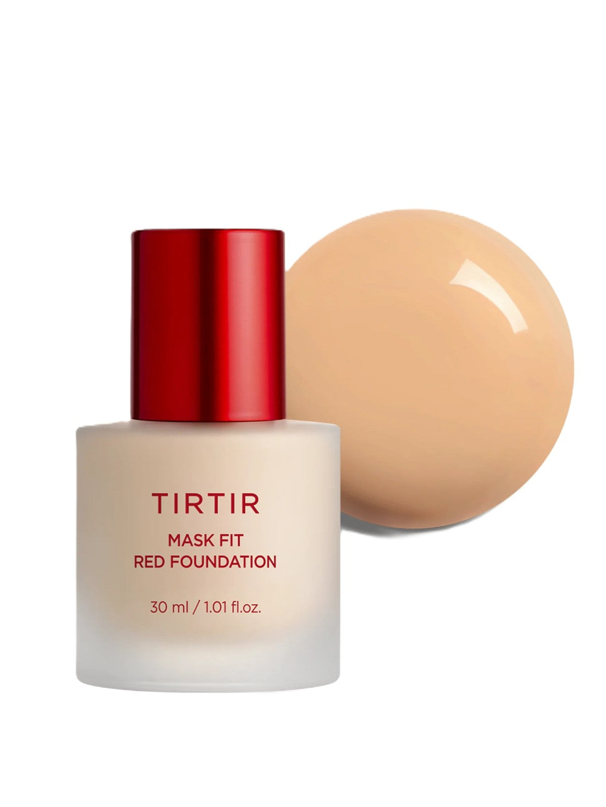 TIRTIR MASK FIT RED FOUNDATION LUMINOUS GLIDE AND HIDE LIQUID 72HOURS TOTAL COVERAGE 24W SOFT BEIGE 30ML
