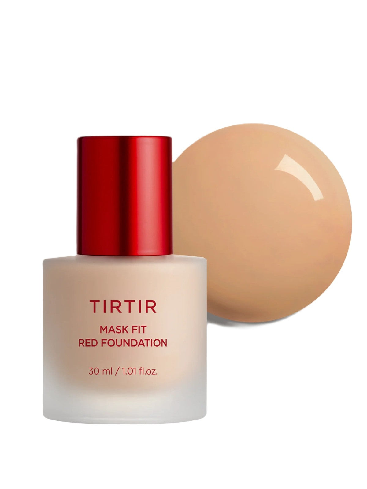TIRTIR MASK FIT RED FOUNDATION LUMINOUS GLIDE AND HIDE LIQUID 72HOURS TOTAL COVERAGE 27C COOL BEIGE 30ML