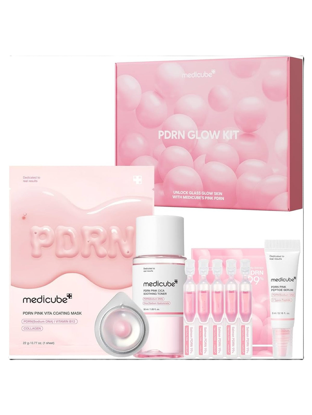 MEDICUBE PDRN GLOW KIT UNLOCK GLASS GLOW SKIN WITH MEDICUBE'S PINK PDRN