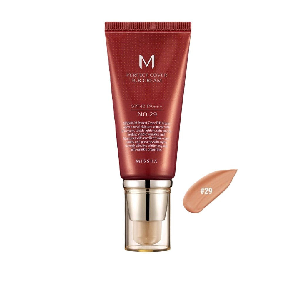 MISSHA M PERFECT COVER B.B CREAM, SPF 42 PA+++, NO. 29 CARAMEL BEIGE 50ML Main image